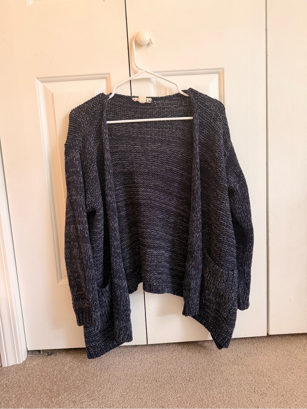 Open-Front Chunky Knit Cardigan Sweater
